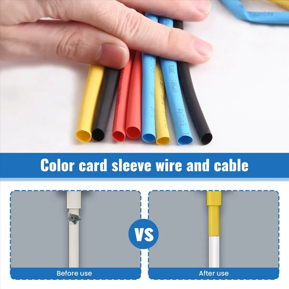 wilwill 55M/Kit Heat Shrink Tubing 11 sizes Colourful Tube Sleeving Wire Cable 6 Colors