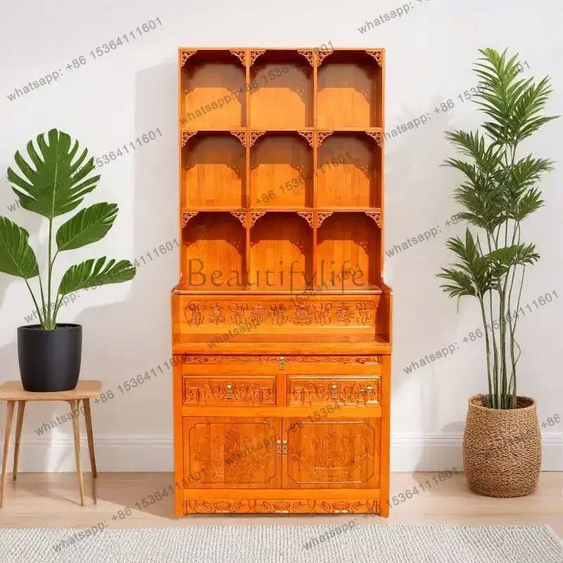 PG   solid wood bring in wealth and treasure god of wealth table for home shrine table altar god of wealth worship table