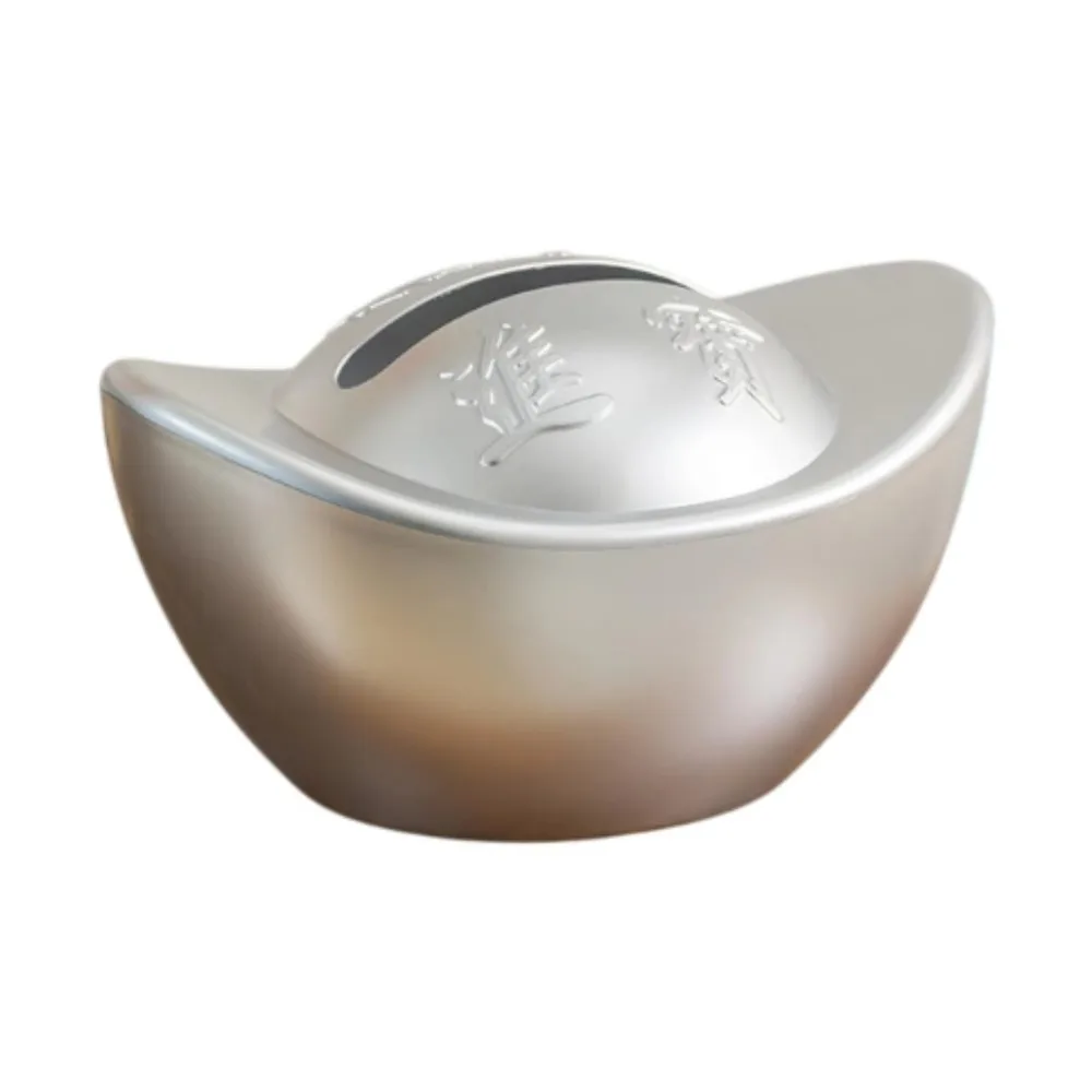 Yuan Bao Shape Ingot Yuan Bao Tissue Box Decorative Feng Shui Decor Chinese-Style Tissue Cover Silver/Gold Easy Access
