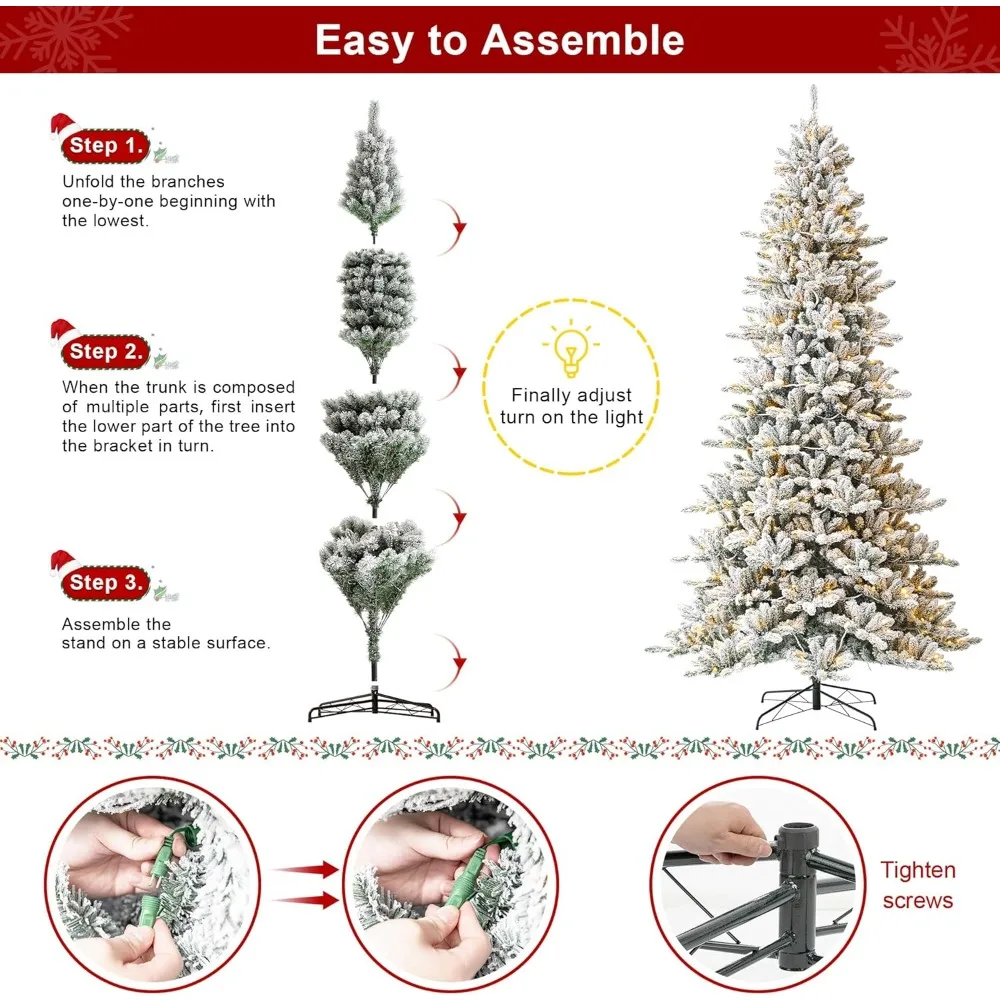 10 Foot Pre Lit Full-size Fir Artificial Christmas Tree with 950 Warm White Lights and Some Sparkling Metal Brackets Covering It