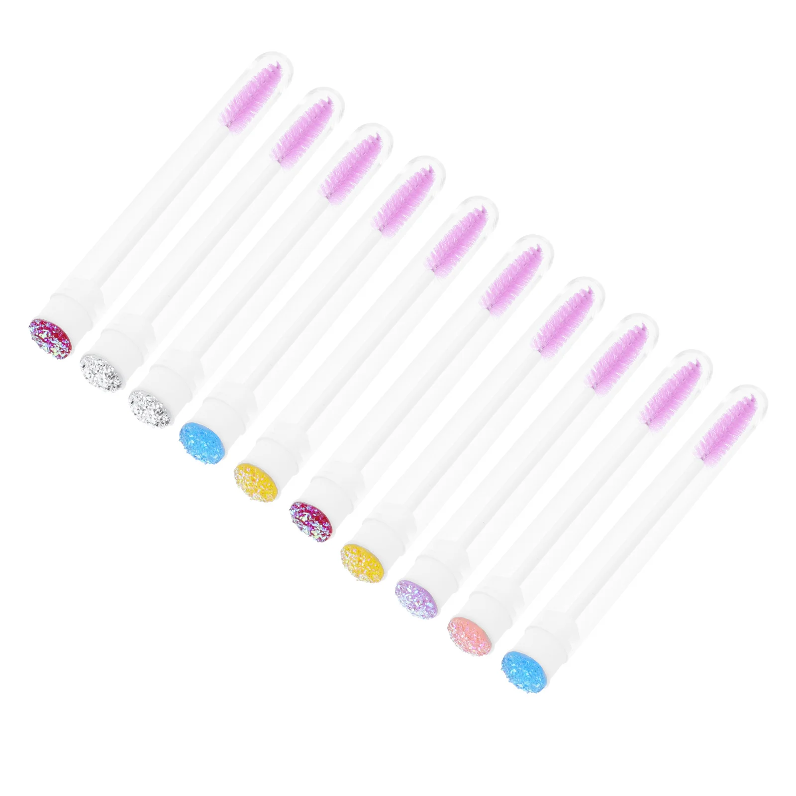 Brosses à cils en cristal avec Tubes de Mascara réutilisables, peigne à sourcils Portable, applicateur de cils, baguettes de maquillage, voyage, 10 pièces
