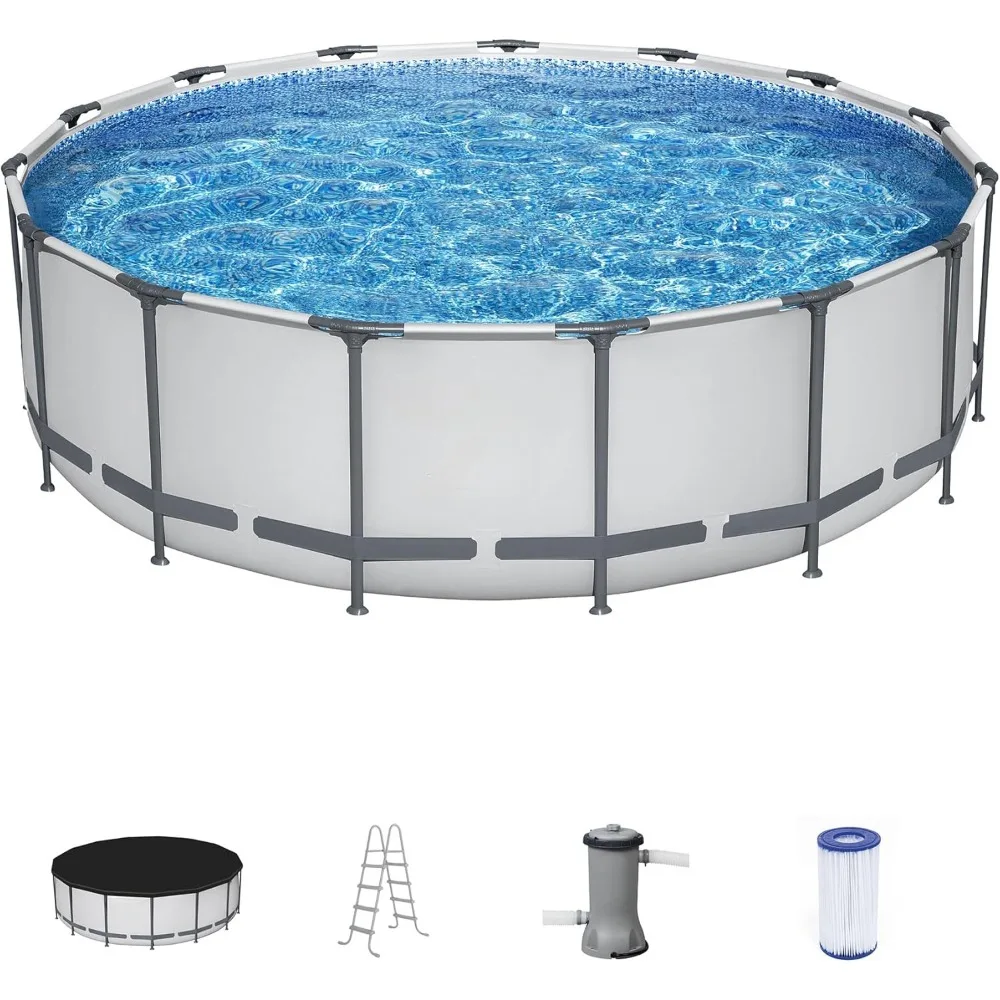 

Above Ground Pool Kit, 16 Ft. X 48 in. with 1500 Gallon Filter Pump, 48 in. Ladder and Pool Cover, Outdoor Backyard Family Pool