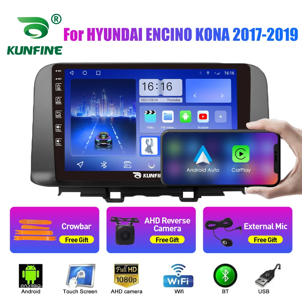 

Автомобильный радиоприемник 2Din Android для HYUNDAI ENCINO KONA 2017-2019, автомобильная стереосистема, GPS-навигация, видеоплеер Carplay Andrid Auto