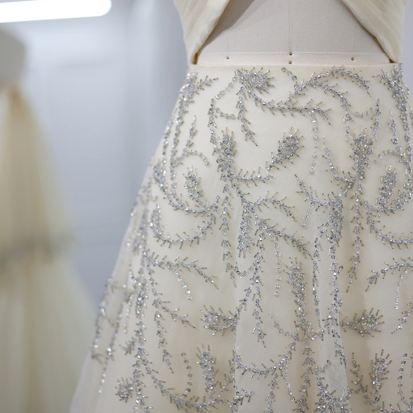 샤론 사이드 아랍 홀터, 베이지 두바이 이브닝 원피스, 여성 웨딩 럭셔리 크리스탈 두바이 롱 프롬 파티 드레스, SS444 맞춤형