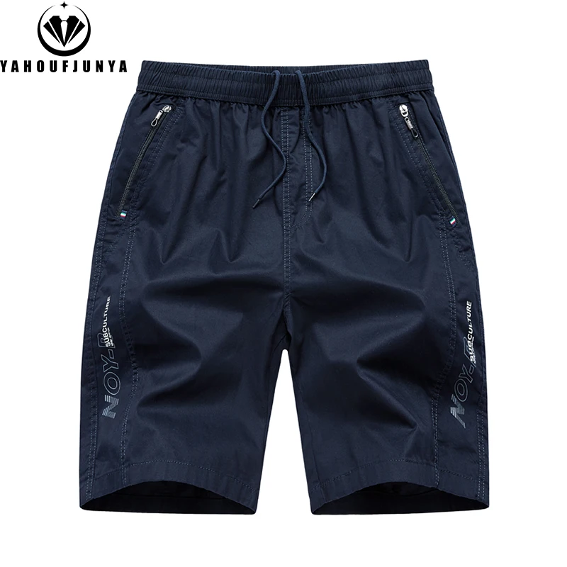 

Men Summer Elastic Waist Breathable Straight Cotton Shorts Men High-Quality Design Outdoor Leisure Comfortable Beach Shorts Male