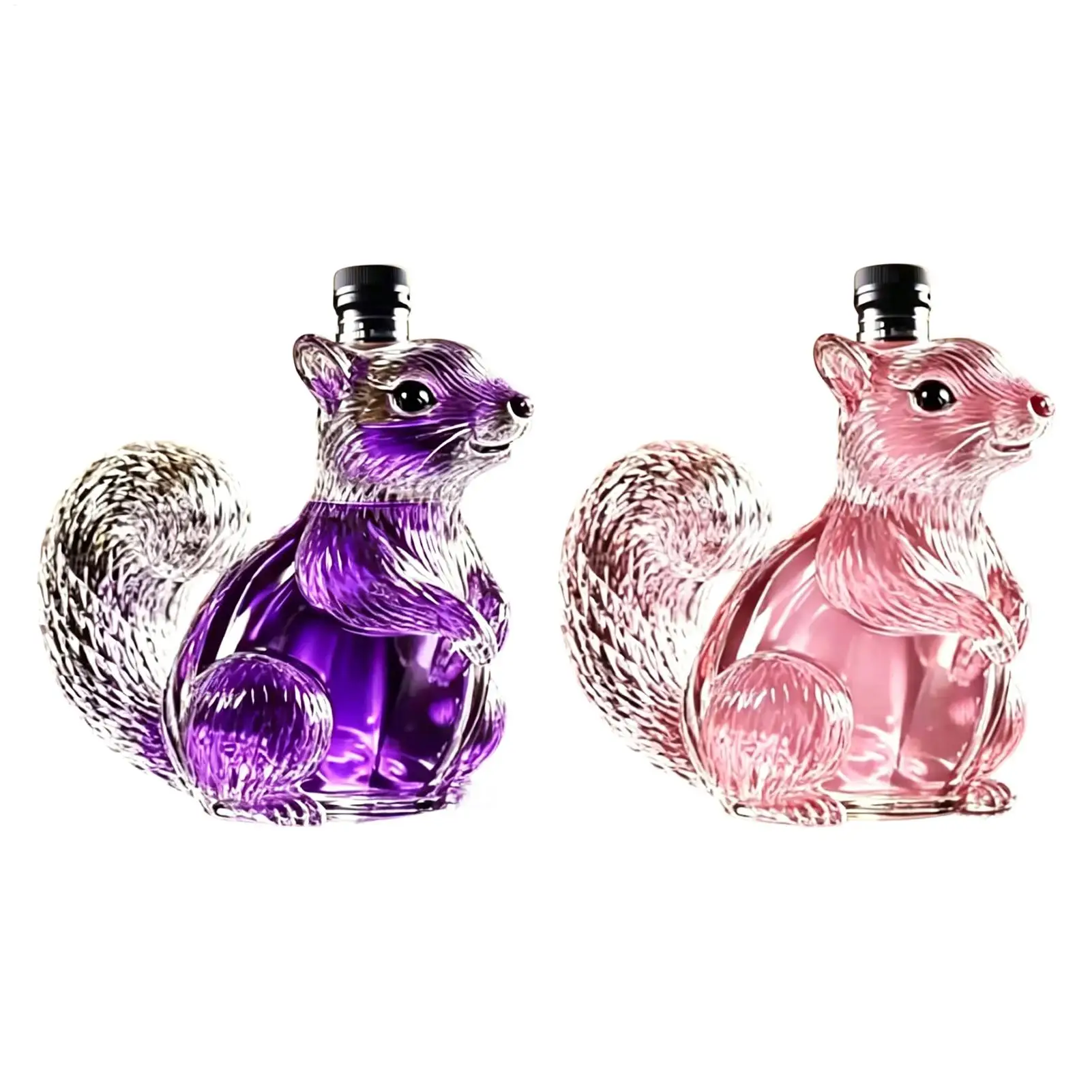 

3D Whiskey Decanter Squirrel Shape Empty Wine Bottle Glass Decanter Home Decor For Home Kitchen Dining Room Bar Party