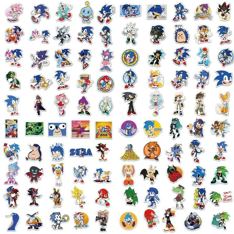 50pcs Sonic the Hedgehog Cartoon Toys Stickers Notebook Phone Case Laptop Luggage Waterproof Sticker Decoration Supplies