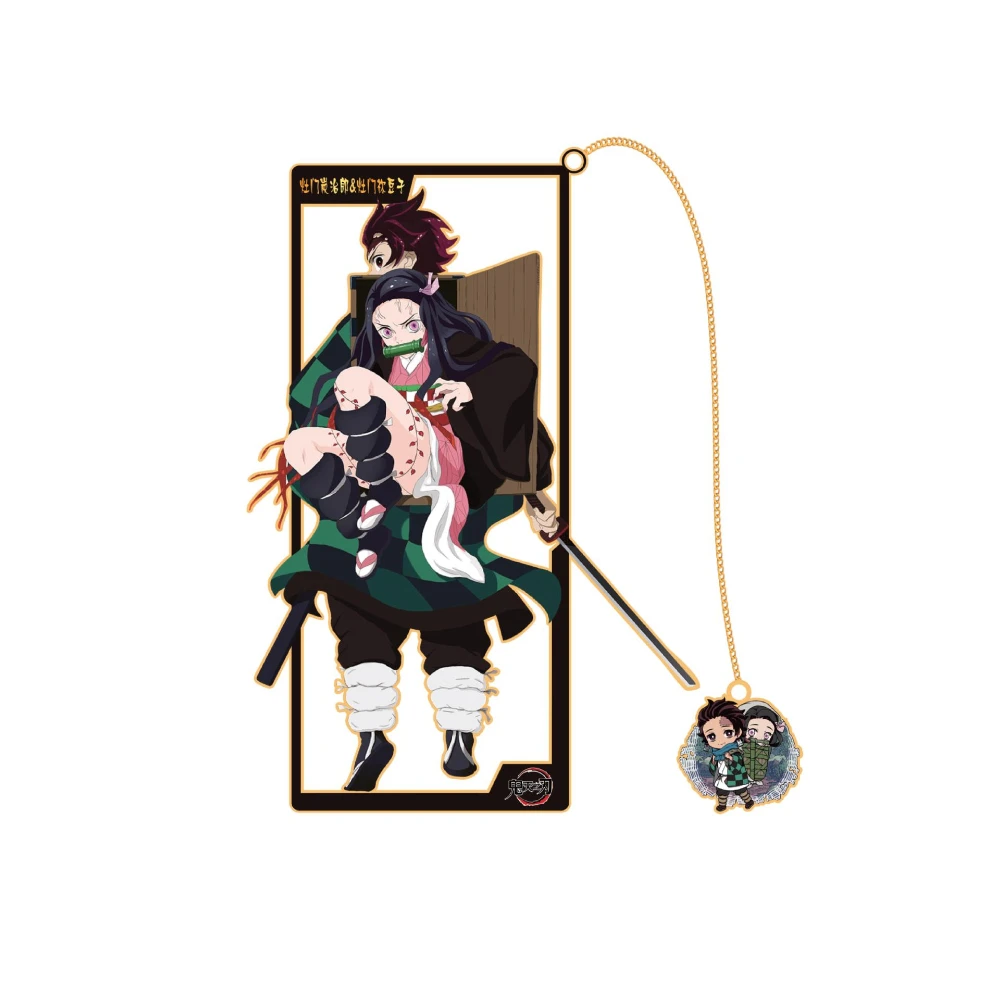 Marque-page en métal, dessin animé Demon Slayer, Kamado Tanjirou Kamado Nezuko Agatsuma Zenitsu, accessoires de cartes, cadeaux