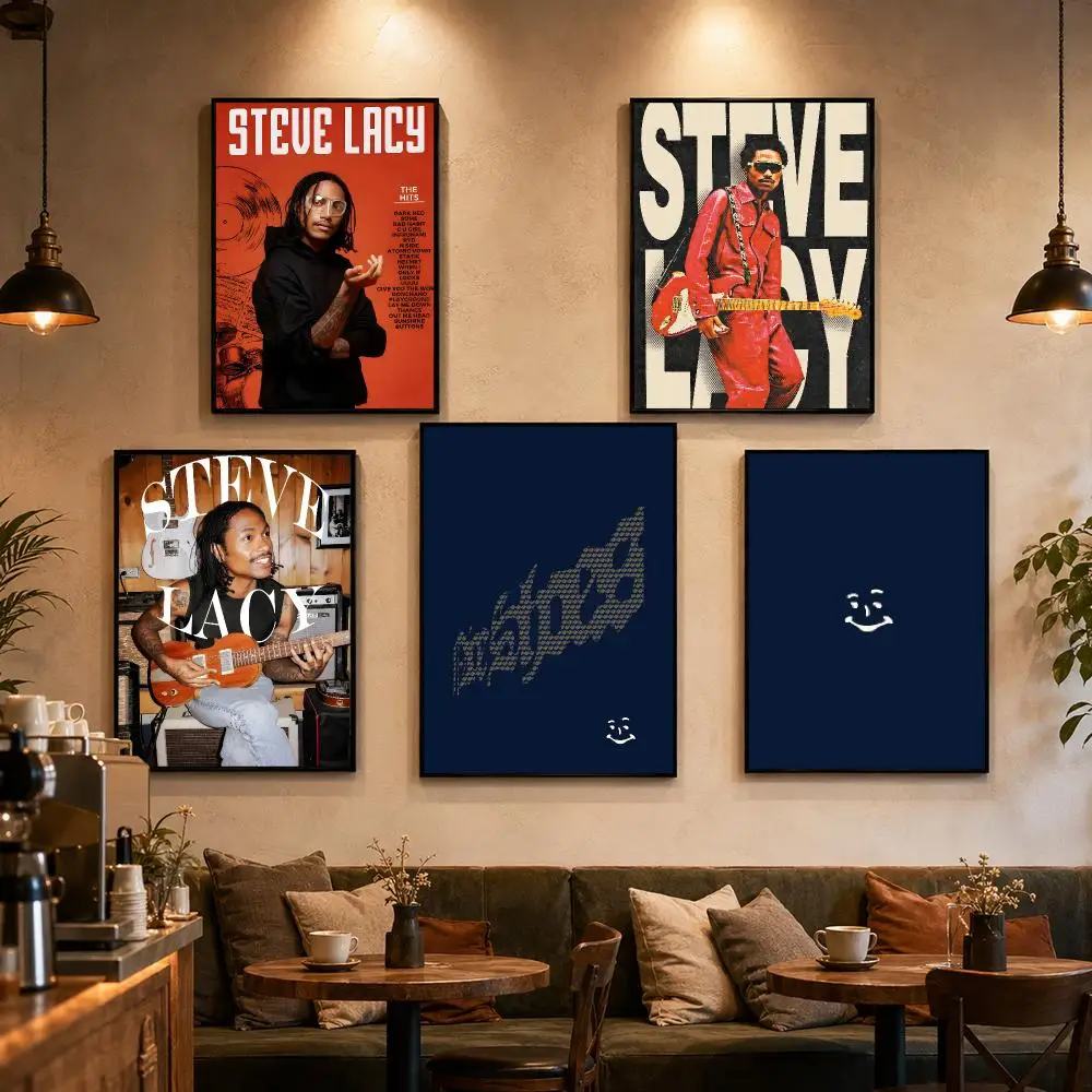 Singer S-Steve Lacy Poster Self-adhesive Art Waterproof Paper Sticker Coffee House Bar Dorm Room Wall Decor