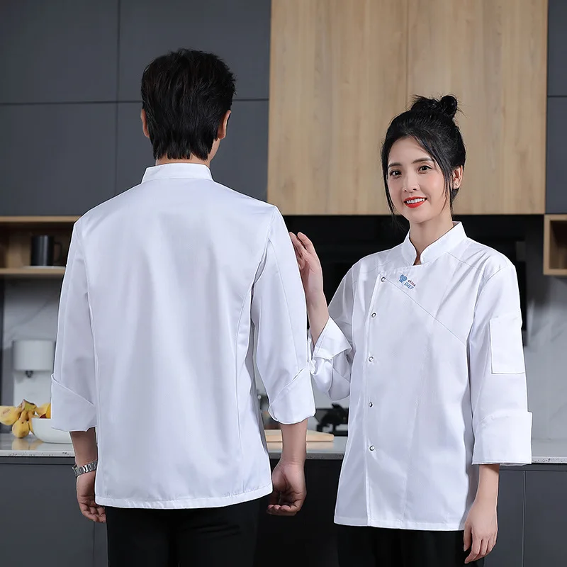 Overalls Men'S Short Restaurant Hotel Catering Clothing Rear Kitchen Clothes Summer Chef Uniform Long Sleeve