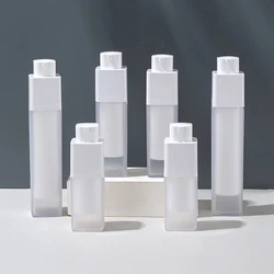 15ml 30ml 50ml Airless Pump Rotate Cosmetic Container Frosted Double-layer Thickened Square Lotion Empty Airless Bottle