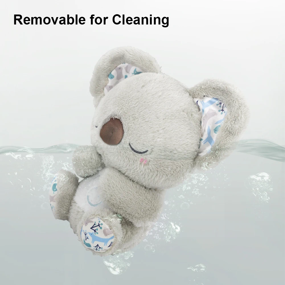 Cute Koala Baby Sleep Soother with Music Lights Rhythmic Breathing Motion Plush Stuffed Animal Musical Baby Toy for Newborns
