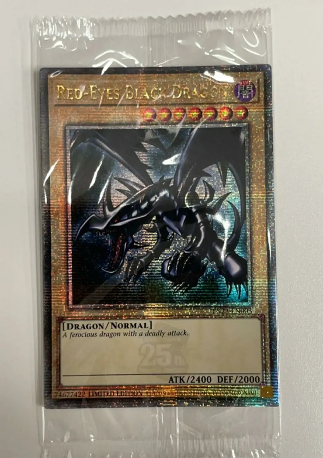 Yugioh Master Duel Monsters TN23-EN003 Red Eyes Black Dragon 25th Quarter Century Secret English TCG Collection Sealed Mint Card