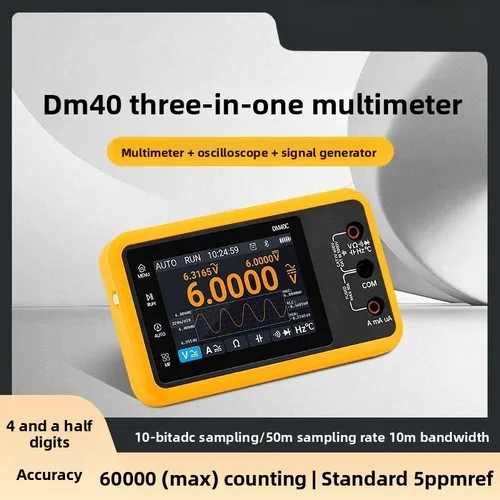 Multímetro digital DM40, generador de señal de medio osciloscopio de 4 bits, portátil 3 en 1