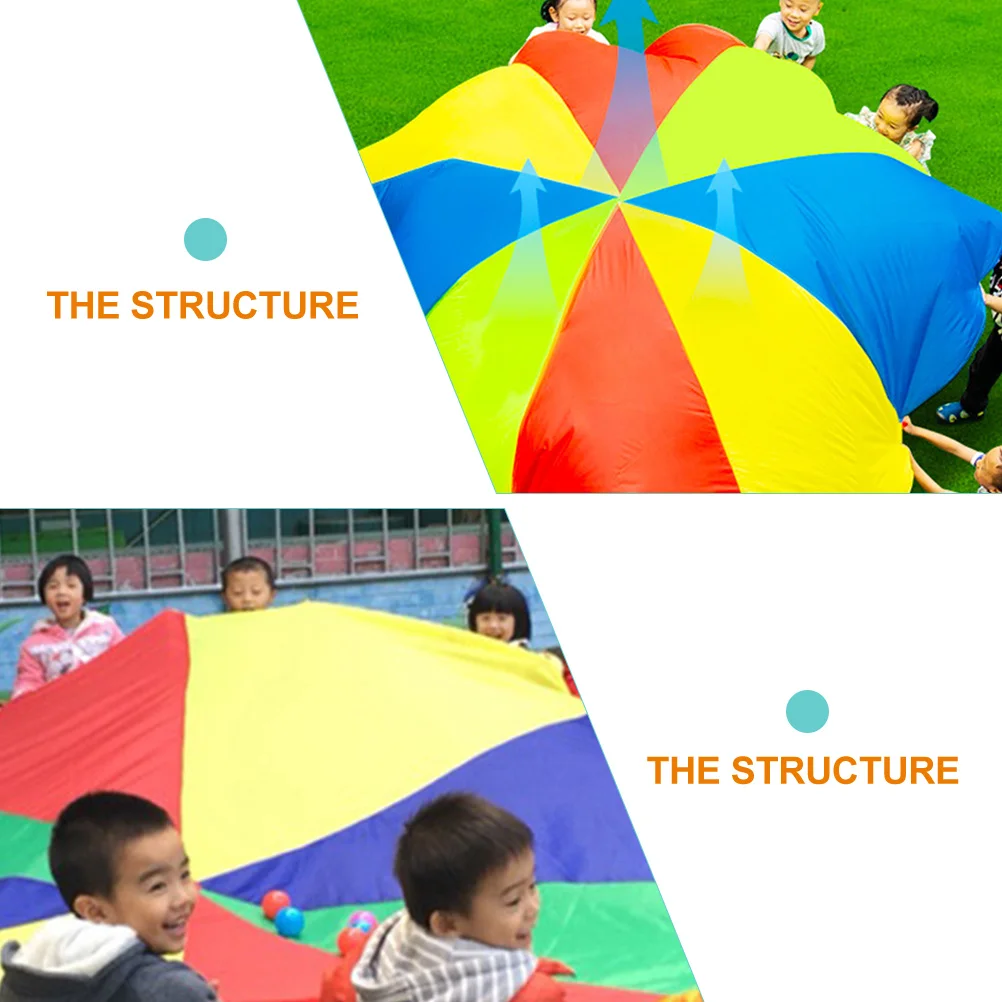 Round Games Colorful Umbrella Infant Outdoor Toys for Kids Nylon Portable Parachute