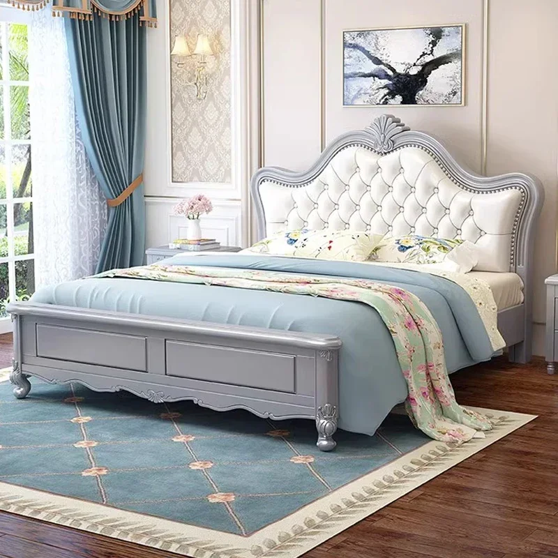 

Wood Backrest Drawers Double Bed Luxury Modern Multifunctional Girls Double Bed Storage Big Letto Matrimoniale Home Furniture