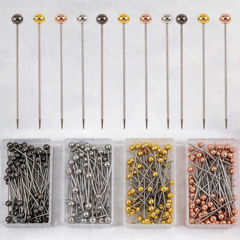 100Pcs/Box Stainless Steel Round Head Ball Pins Sewing Positioned Needle DIY Handcraft Jewelry Making Tool Materials