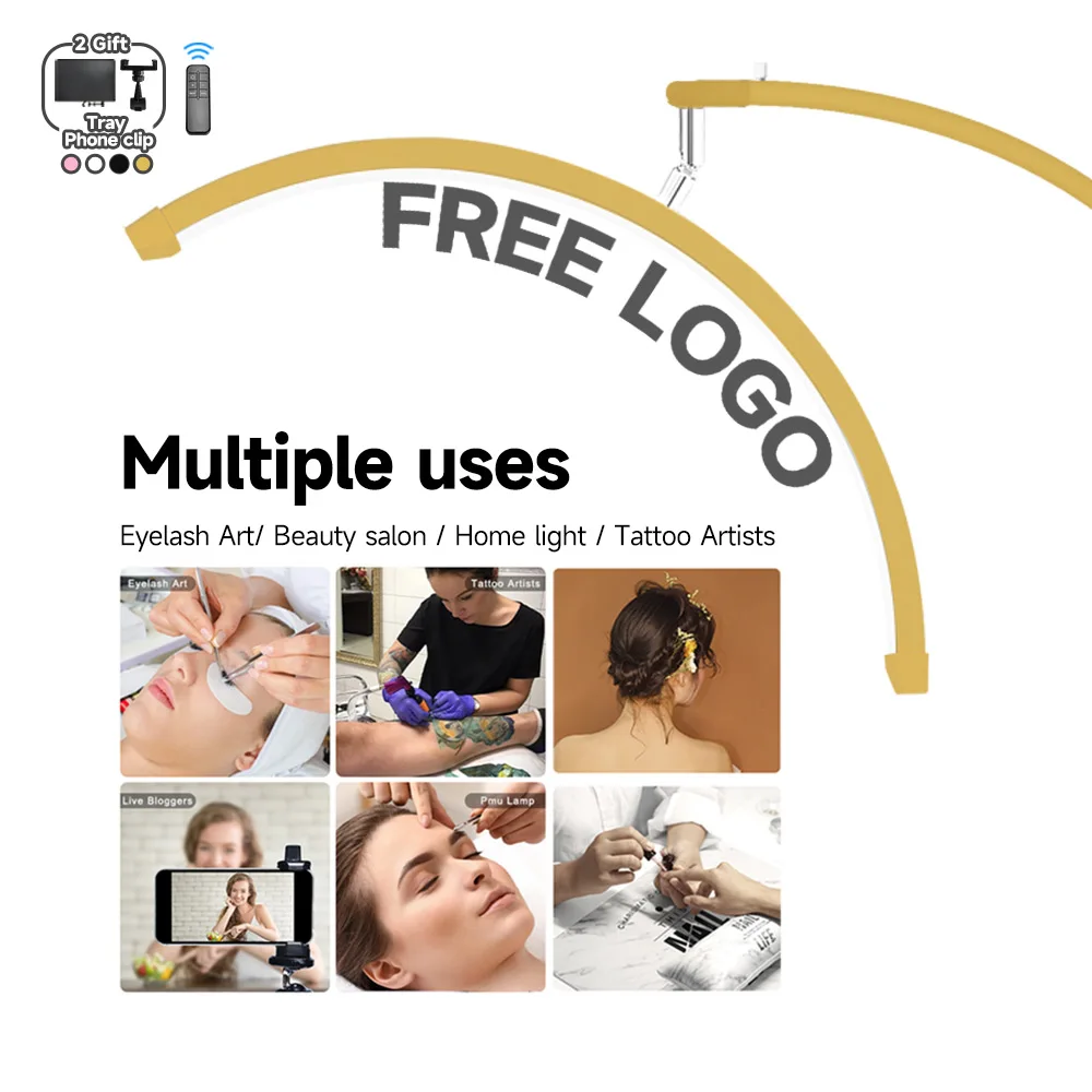 

Free LOGO Rotatable Lashes Lamps Half Moon Light Led Moon Lamp Photography Fill Light for Lashes Extension Beauty Floor Lamps