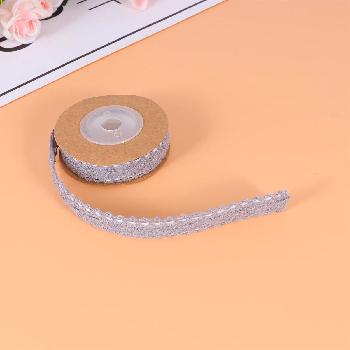 

4Roll Cotton Ribbon Self Adhesive Effect Crafting DIY Scrapbooking Reusable PartyDecoration LaceEdge RibbonB