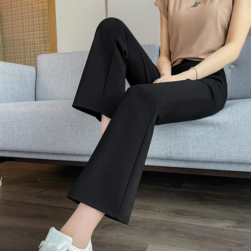Ice Silk High Waist Thin Casual Pants Women's Summer New Style Korean Version Loose Fit Trousers Wide Leg Pants