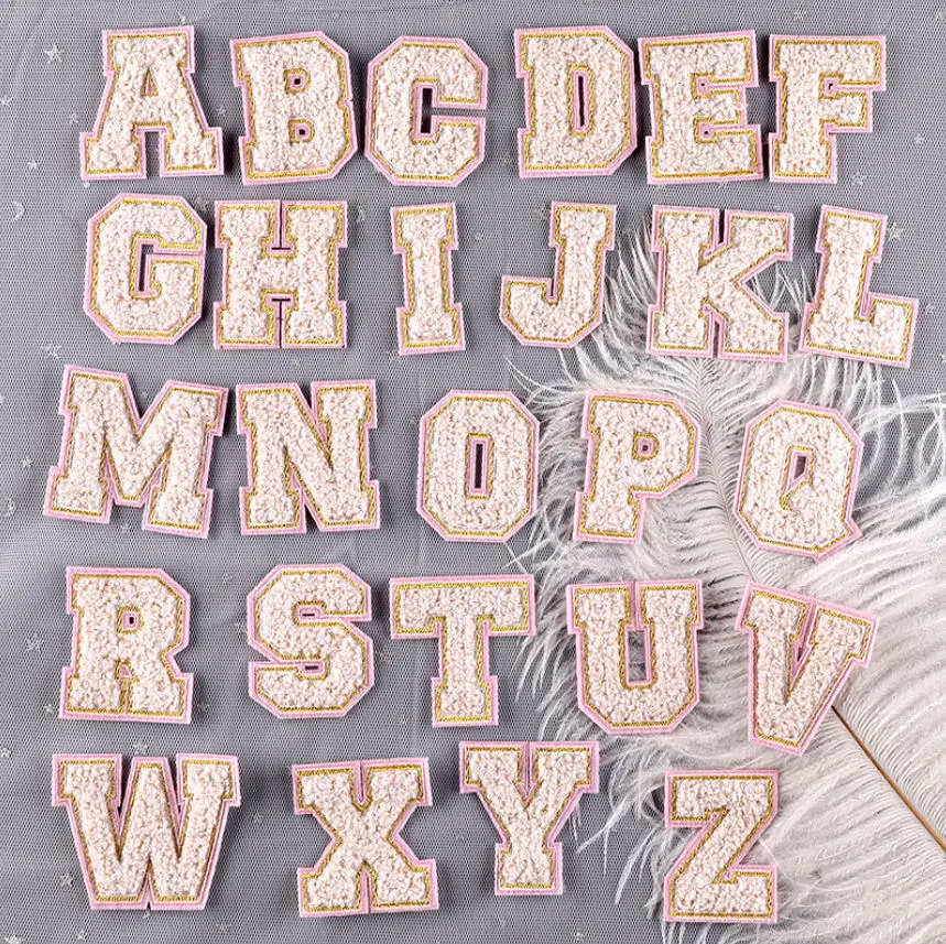 10 Pcs Towel Number Alphabet Embroidered Patches Iron On Sew On Fashion Motif Applique Hat Bag Shoe Kids Name Decor Accessory