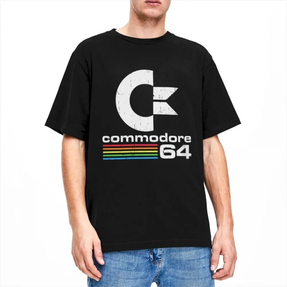 Vintage Commodore 64 Logo Merch T-Shirt for Men Women Retro SID Amiga C64 Novelty Cotton Graphic Printing Tees