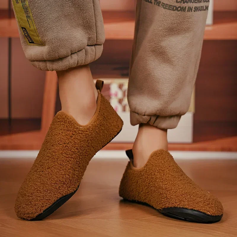 

ELUVA Couples Slippers for Him and Her Winter Warm Fuzzy Plush House Shoes Non-Slip Indoor Outdoor Comfortable Soft Slippers