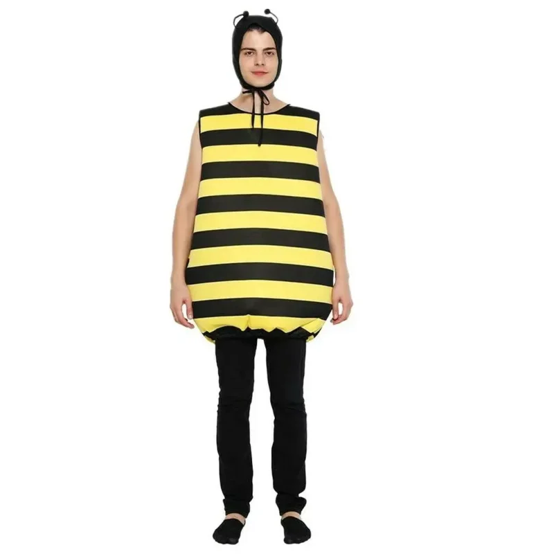 Adulto bumble bee cosplay traje das mulheres dos homens halloween animais roupas carnaval páscoa purim fantasia vestido ms31988