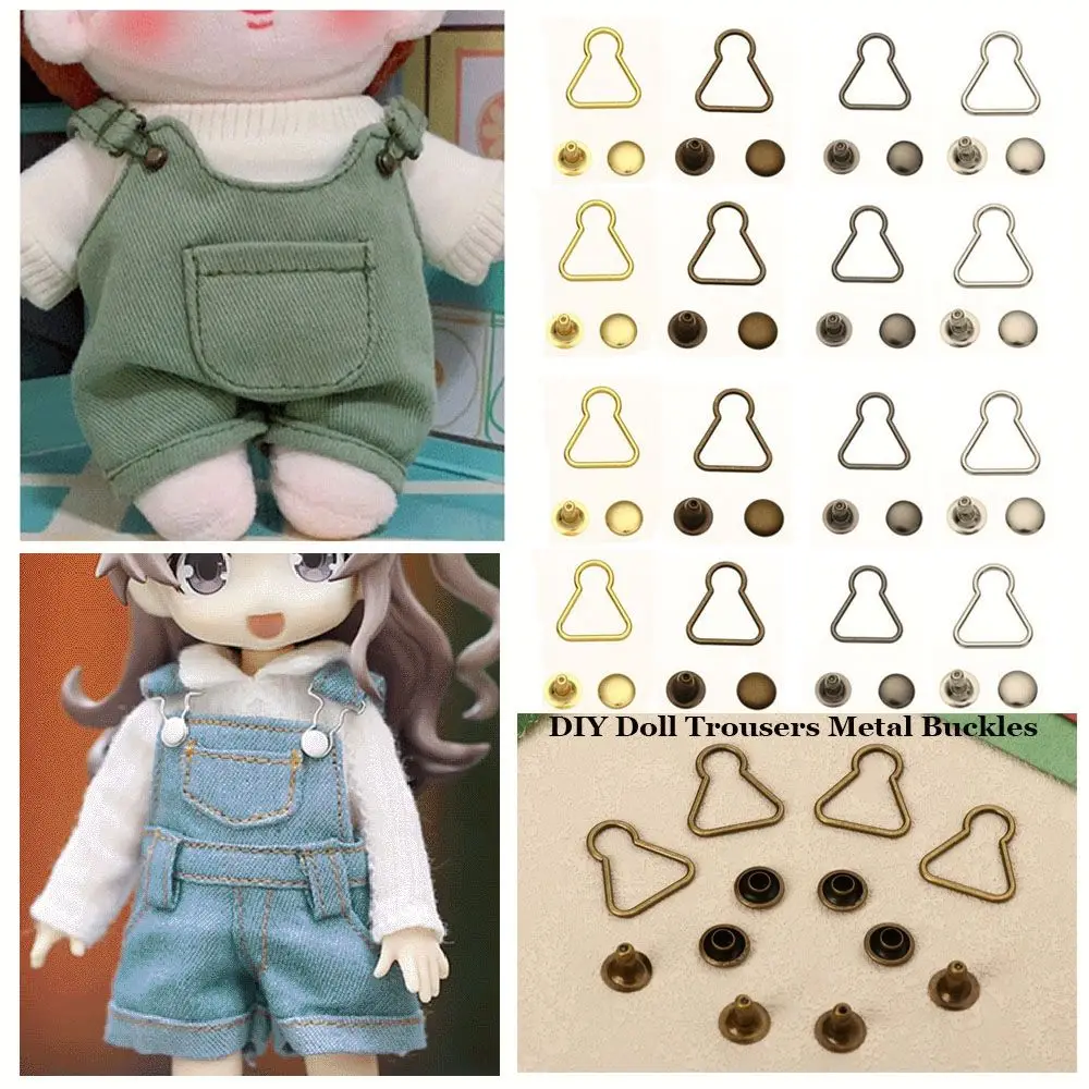 4Sets Hot Sale Gourd Style Sewing Accessory DIY Doll Belt Buttons Dolls Buckles Metal Buckle Trousers Bags Accessories