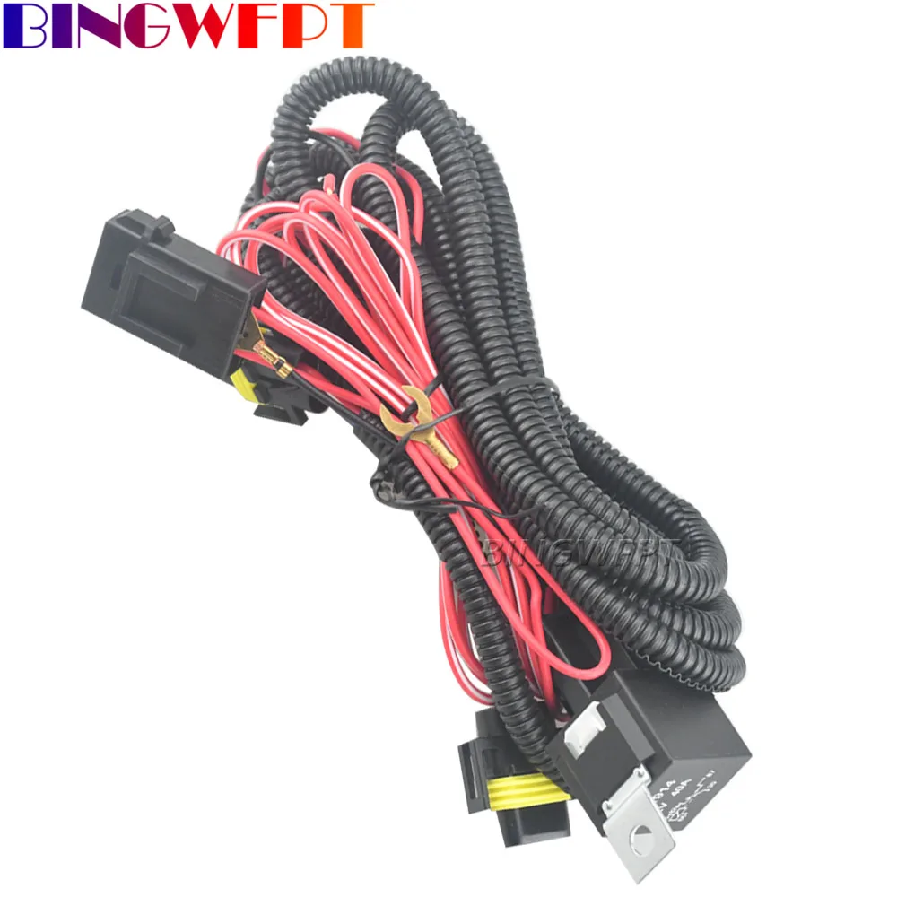 High Quality For VW New Polo Golf Jetta MK5 MK6 Skoda Octavia Fog Light Lamp Wires Harness Cable With Fuse Car Accessories 12V