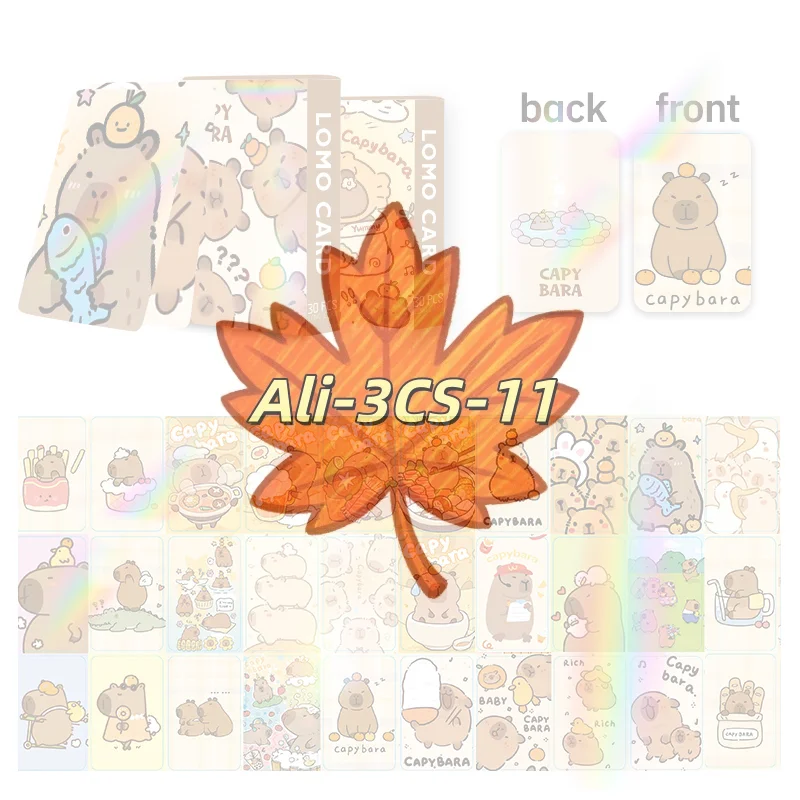 

30Pcs Kawaii Double-sided Capybara Photocards Cartoon Capybara Glitter Cards HD Collection Cards Anime Peripherals Kids Gifts