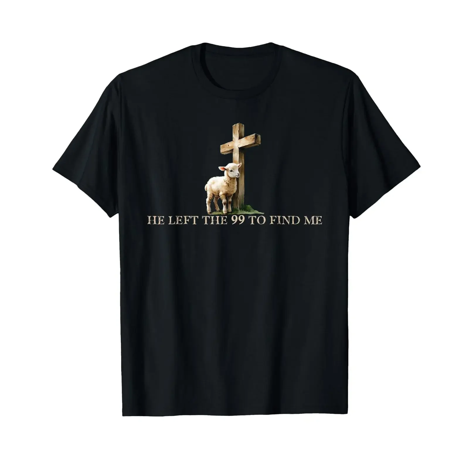 He Left the 99 to Find Me Funny Christian Lost Sheep Cross T Shirt vintage Washed Comfortable graphic Stylish fashion