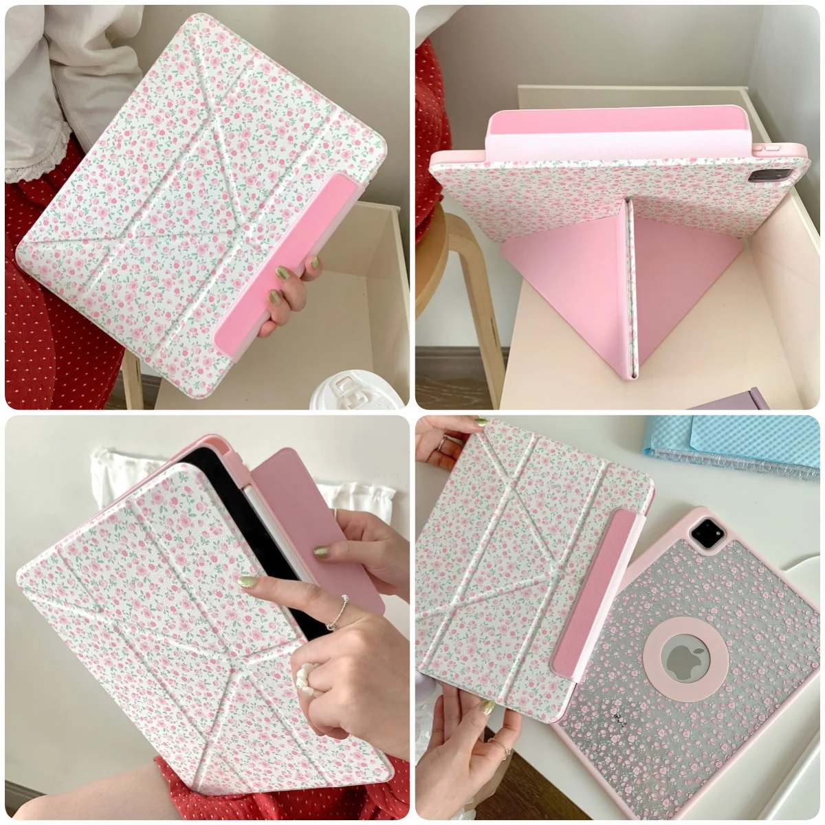 

Folding small floral fragments For iPad Air Pro 11 12.9 13 2024 M2 M4 Case 2022 10th Gen Case 10.2/9.7 inch Air 3 4 5 10.9 Cover