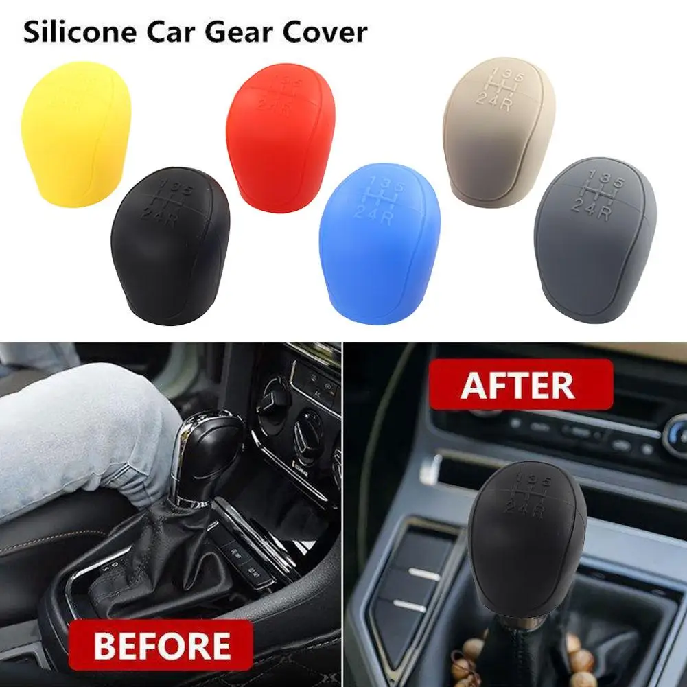 Universal Car Silicone Gear Shift Knob Cover Gear Shift Grip Non-Slip Handle Hand Accessories Interior Car Covers Brake T4U4