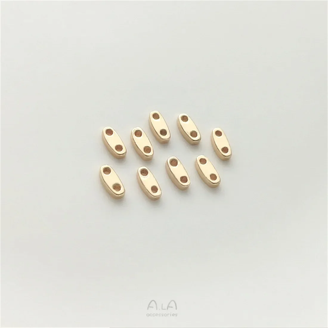 

14K Gold-coated Double-row Millet Bead Spacer Accessories Double-hole Spacer Diy Handmade Beaded Bracelet Jewelry Materials C279