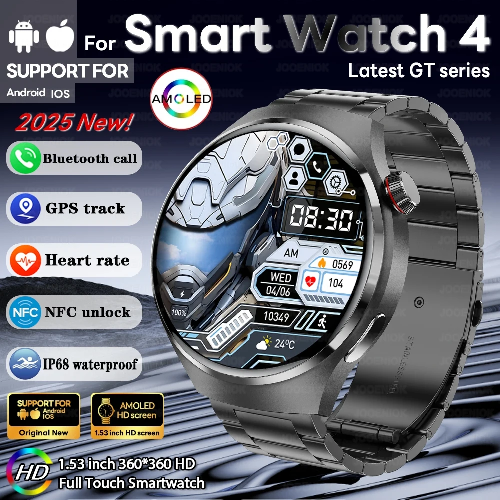 

2025 New Bluetooth Call Smart Watch Men AOMLED Screen Rotation Button Fitness Tracker IP68 Waterproof SmartWatch Men Watch 4 PRO