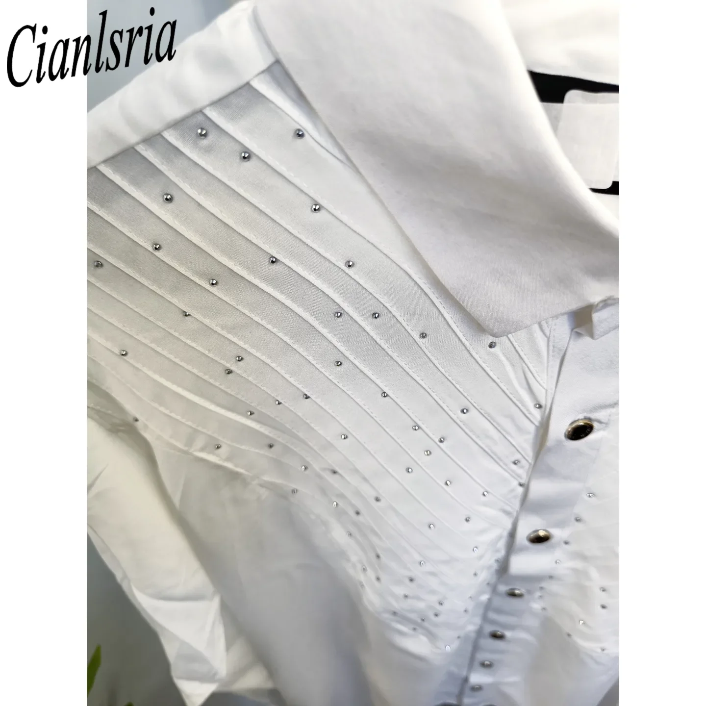남성용 고급 라인스톤 주름 장식 긴소매 셔츠, 라펠 칼 - Men Formal Party Wear Shirt 리뷰 및 가격