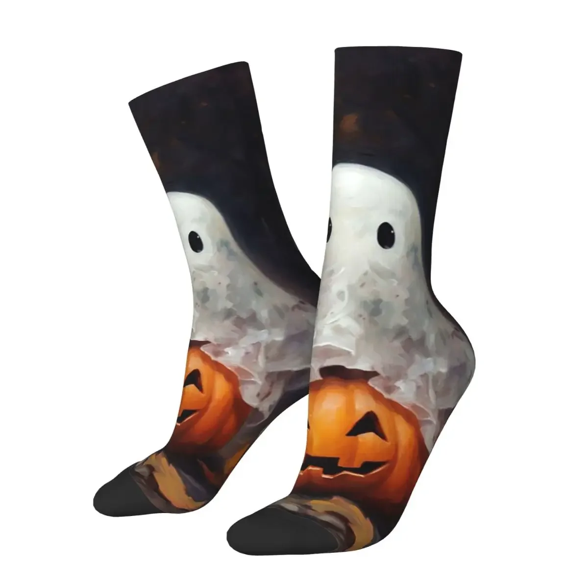 Calcetines largos de calabaza fantasma para Halloween, medias Harajuku de alta calidad, accesorios para todas las estaciones, regalos para hombres y mujeres