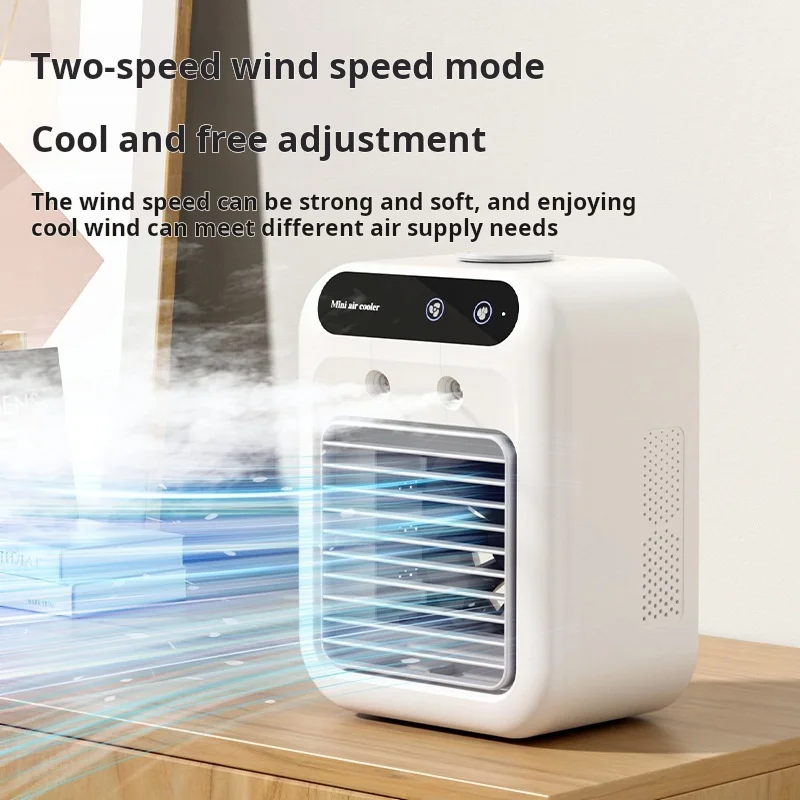 

Mini USB Desk Fan Portable Quiet Cool Air Conditioner for Bedroom Home Use with Humidifying Spray Function Tabletop Fan