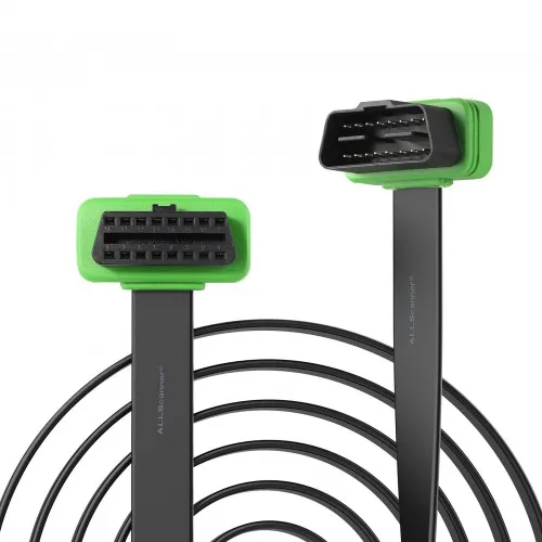 OBD2 16 Pin Male to Female Right Angle Extension Cable 60cm Diagnostic Tool Adapter