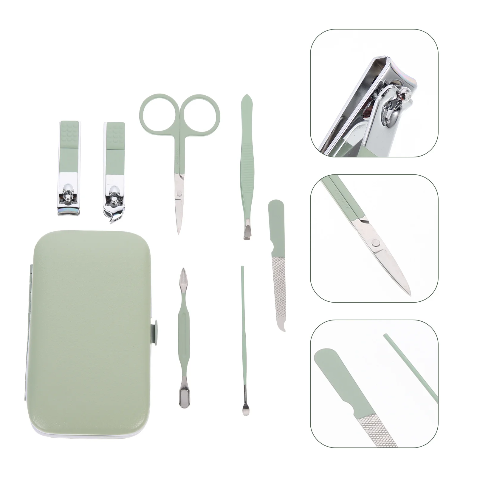 

1 Set Multi-Function Manicure Kit Portable Nail Clippers For Fingernails Toenails Cleaner Ear Pick Eyebrow Tweezers Dead Skin