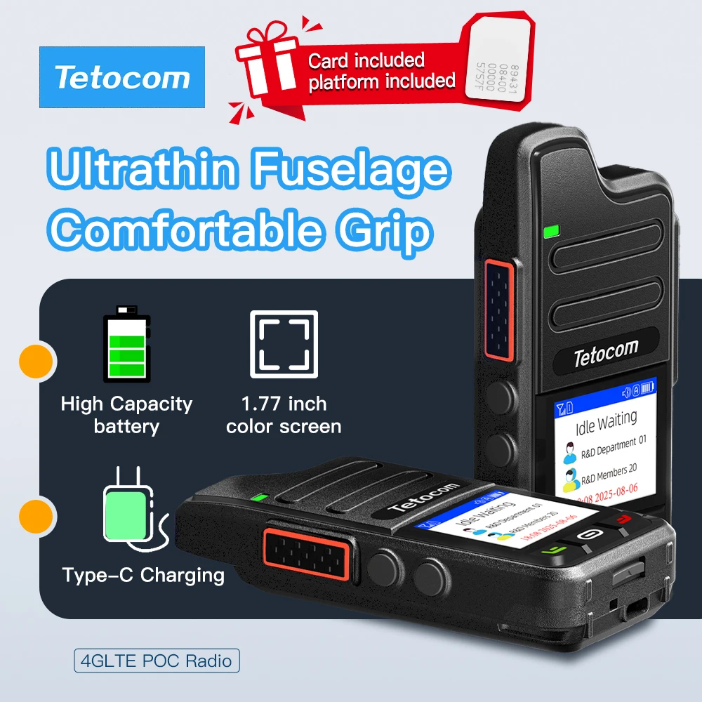 أجهزة اتصال لاسلكية Tetocom Global 4G مع بطاقة SIM تغطية إشارة أوروبية كاملة اتصال مستقر مناسب للفريق والخارجي #1