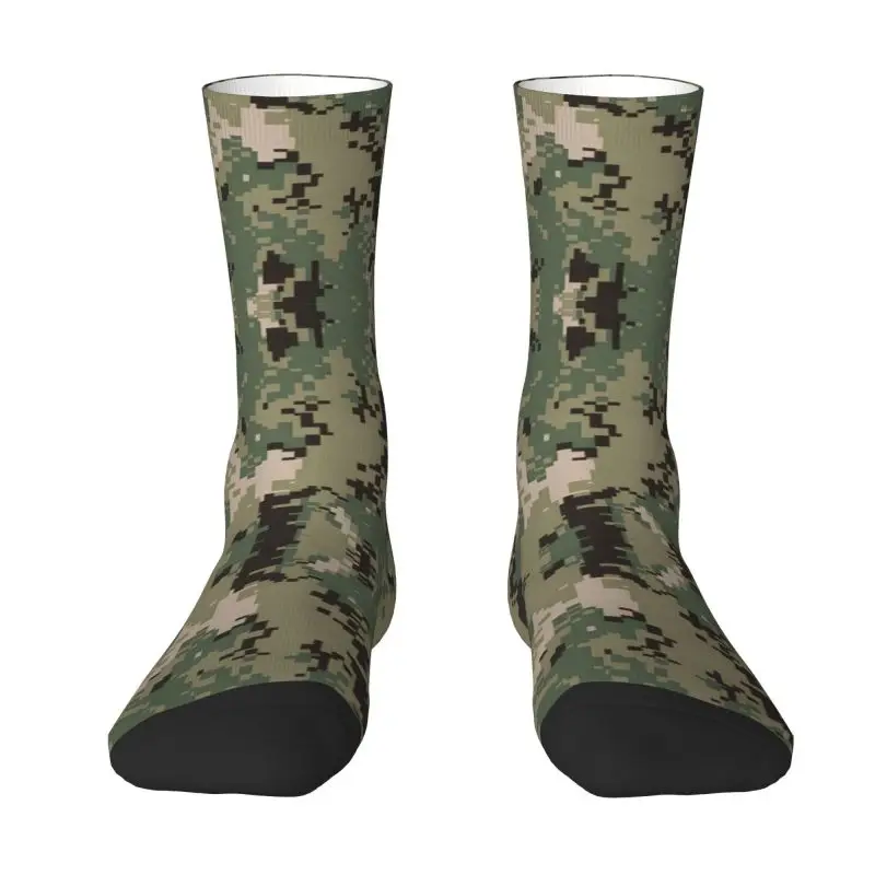 

Kawaii Printed NWU Green Digital Camo Camouflage Socks for Men Women Stretchy Summer Autumn Winter Crew Socks