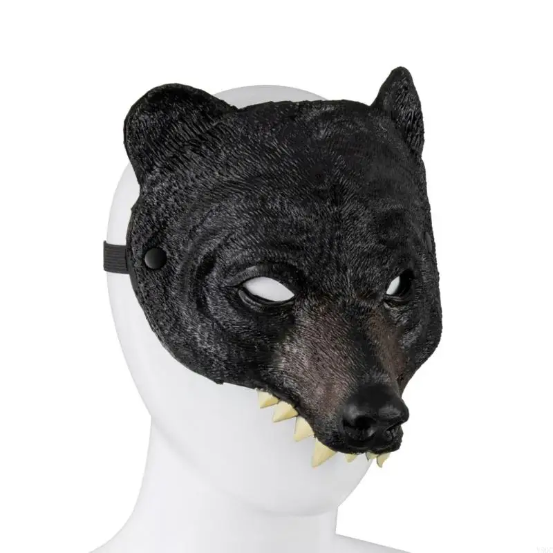 Y5GC Half Face Bear Bear Cosplay Mặt nạ cho các bữa tiệc của Carnivals Super