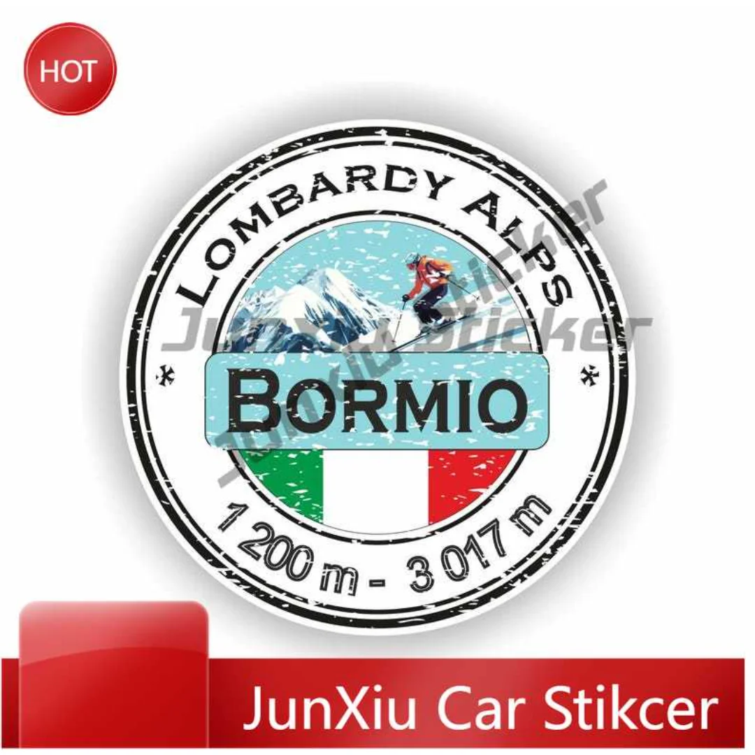 

Bormio Lombardy Alps Italy Italia Ski Snowboard Sticker High Quality Vehicle Sticker For Bumper Laptop Fade Resistant Waterproof