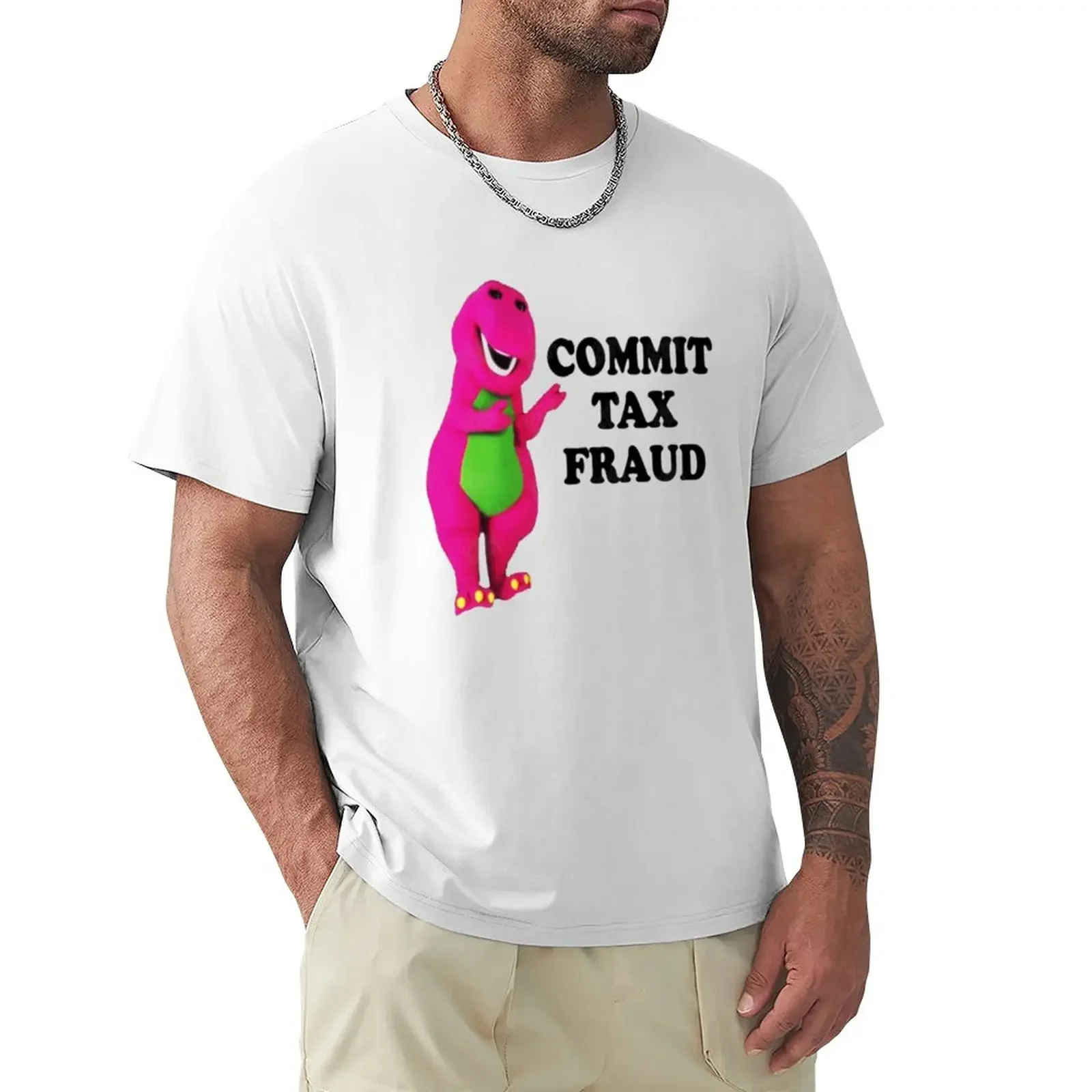 B A R N E Y-Commit-Tax-Fraud Customize T-Shirt oversized plus size tops plus sizes men clothings