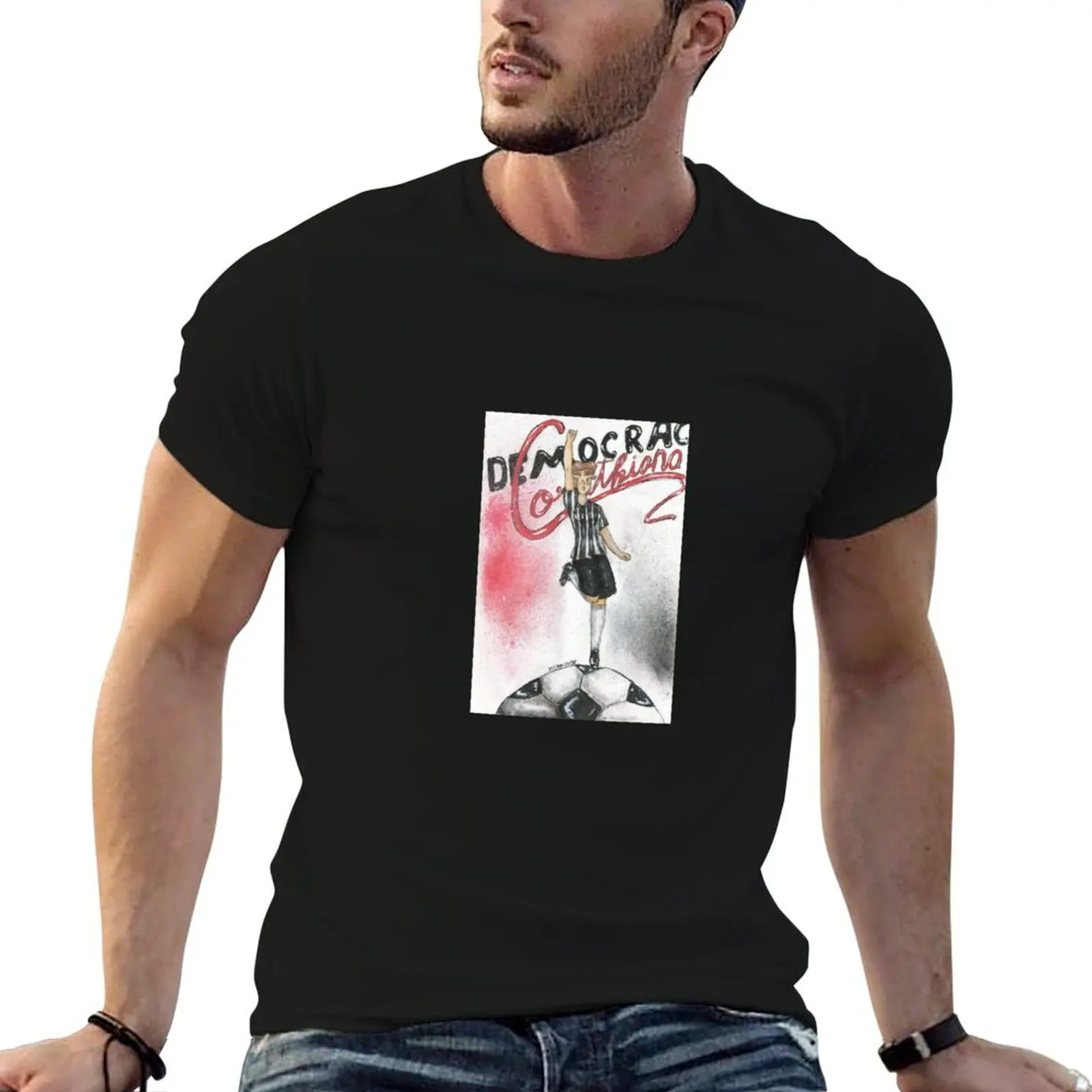 

democracia corinthiana T-Shirt oversizeds Short sleeve tee custom shirt T-shirts for men cotton