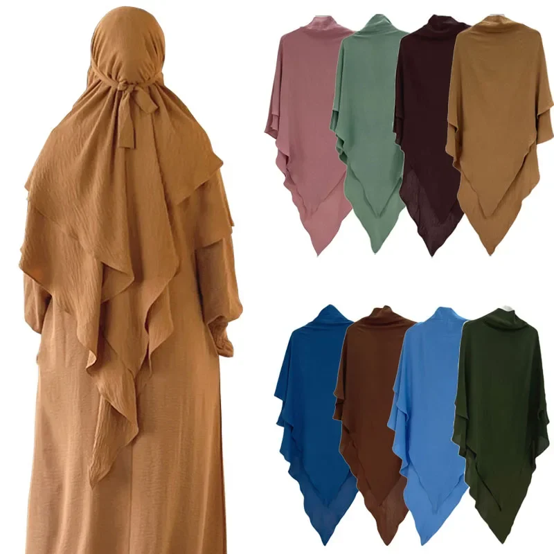 Eid Ramadan Khimar Hijab Scarf Muslim Women Prayer Garment Hooded Islamic Clothing Hijabs Niqab Nikab Amira Burqa Abayas Scarves