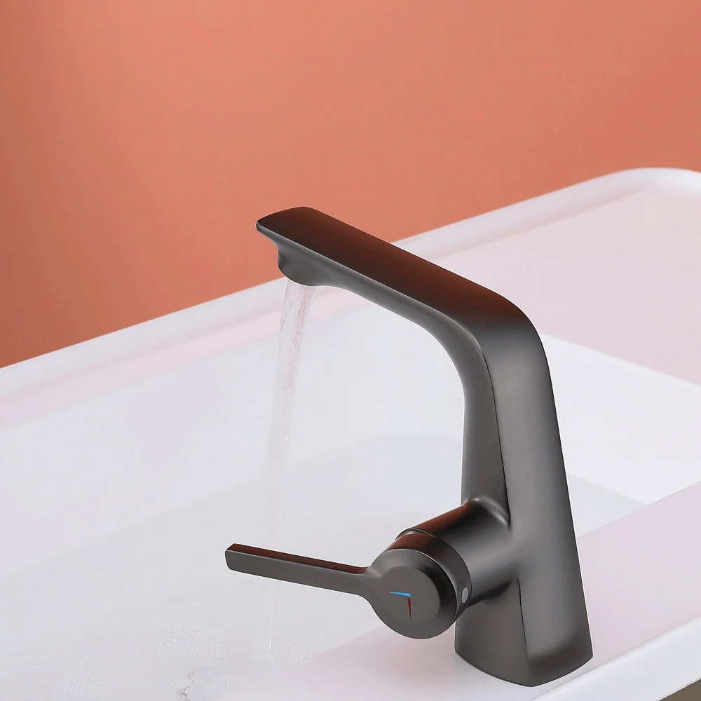 جديد متقدم الشعور بسيط الساخن والبارد حوض صنبور الحمام تحت حوض بالوعة السيراميك بكرة صنبور كبار المنزلية #3