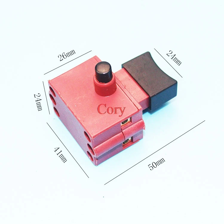 1PC Trigger Switch for Electric Power Hand Drill Tool 10A DPST, 2NO Lock/Unlock 250V 4A, 125V 8A, 5E4